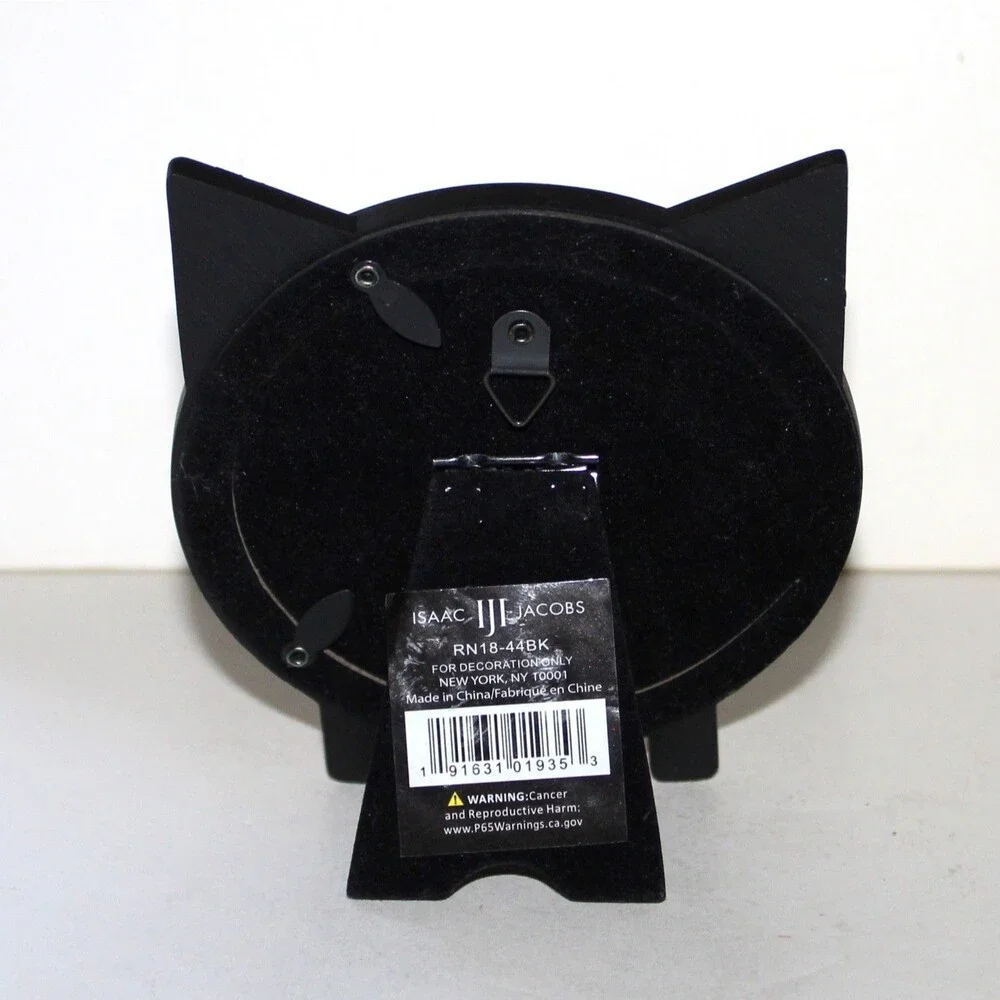Isaac Jacobs Photo Frame Black Cat Ears modern round fun pet